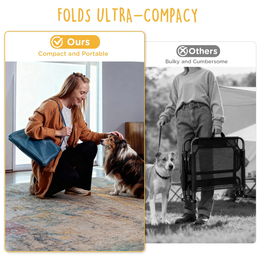 Large Elevated Dog Cot with Non-Slip Feet, Dark Blue C32481