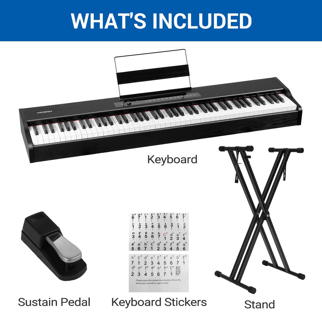 88-Key Weighted Digital Piano with X Stand and Sustain Pedal N115854