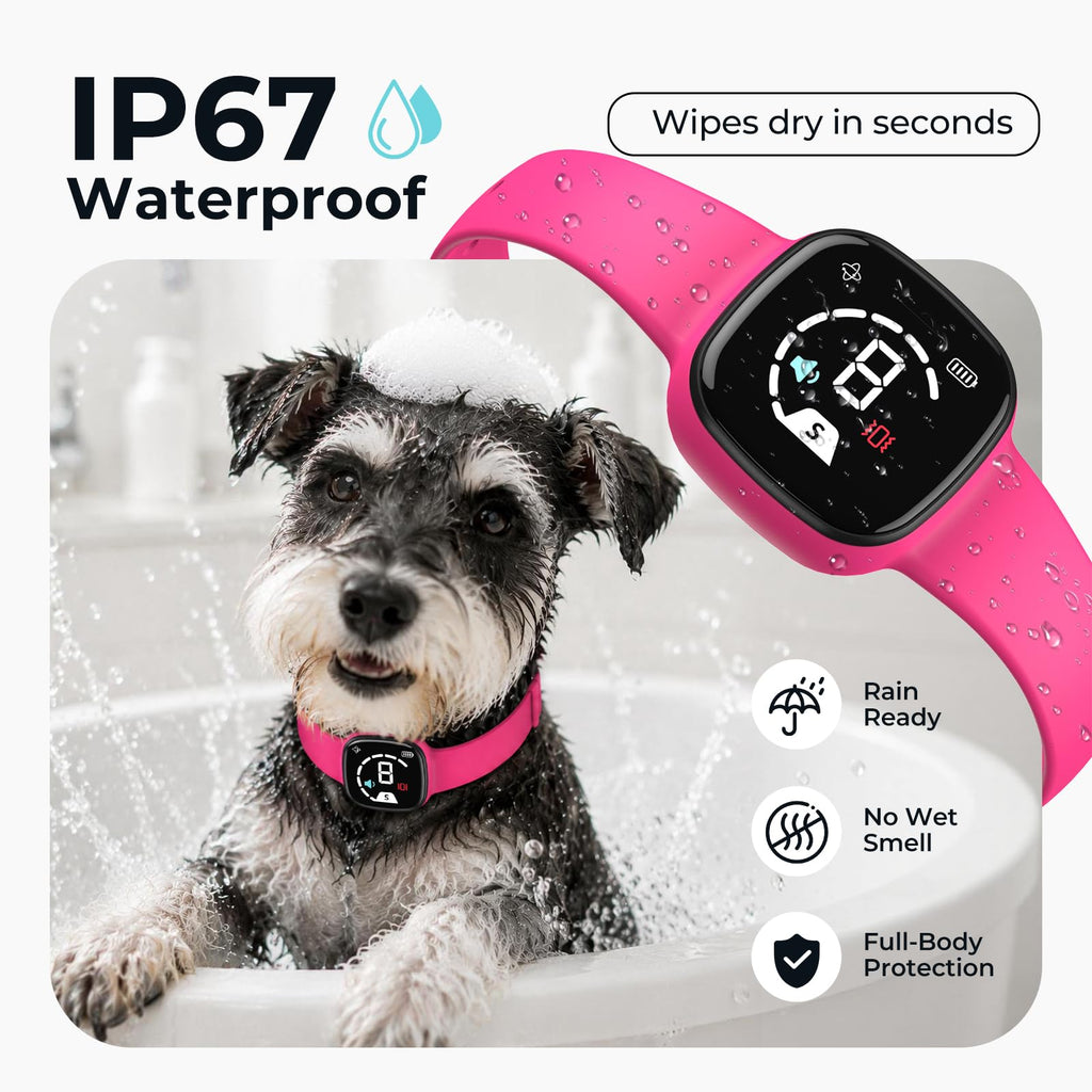 No Bark Collar with Silicone Strap, Pink E10431