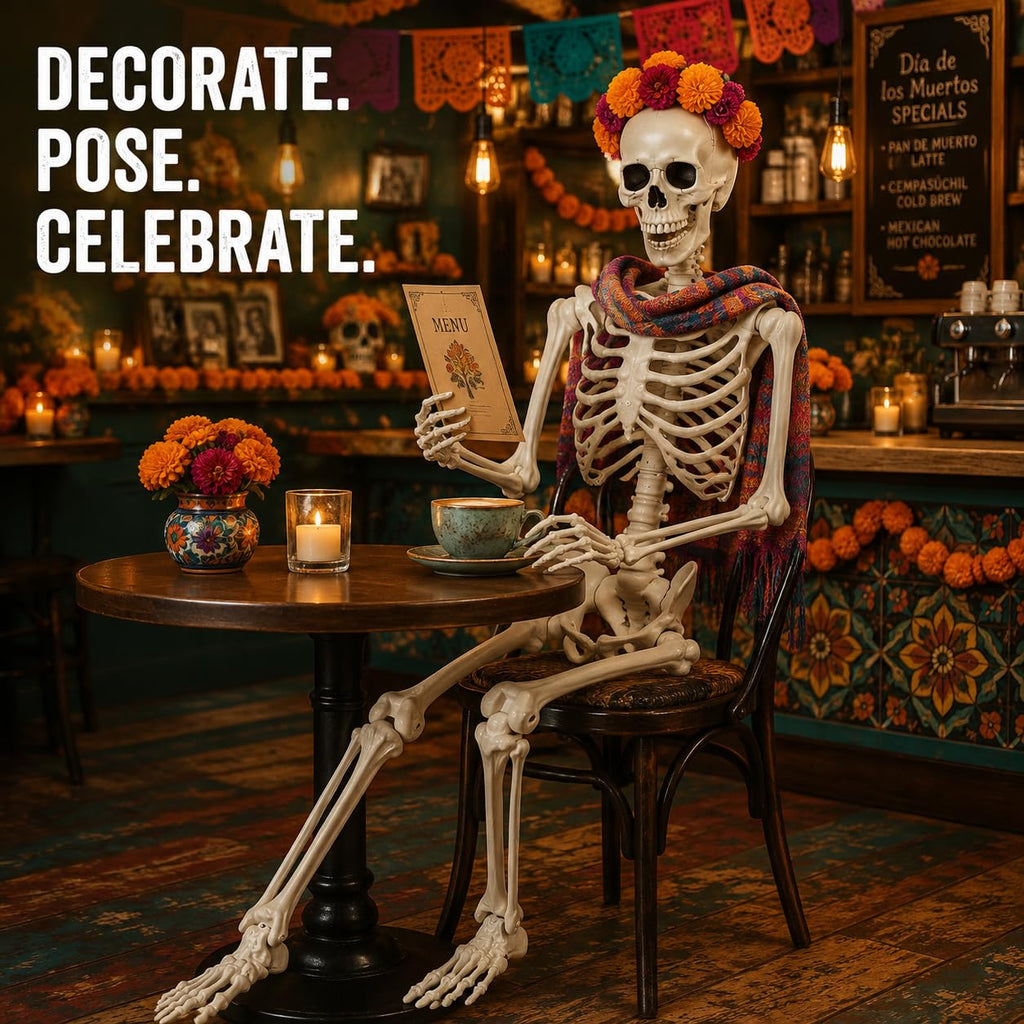 5.4ft/165cm White Posable Life Size Skeleton D91087