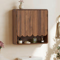 Walnut Fluted Bathroom Wall Cabinet D802313