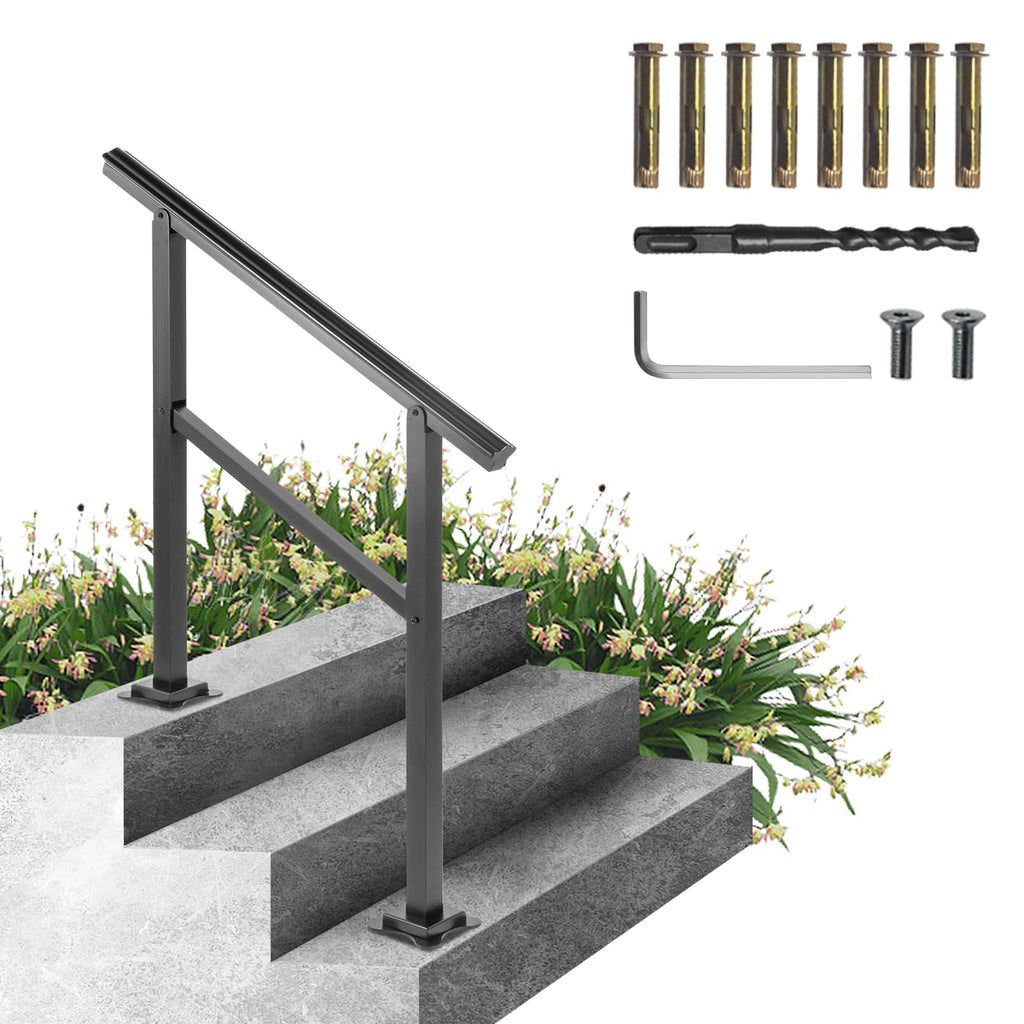 Aluminum Outdoor Stair Handrail 36 x 35 for 2-3 Steps Y59506