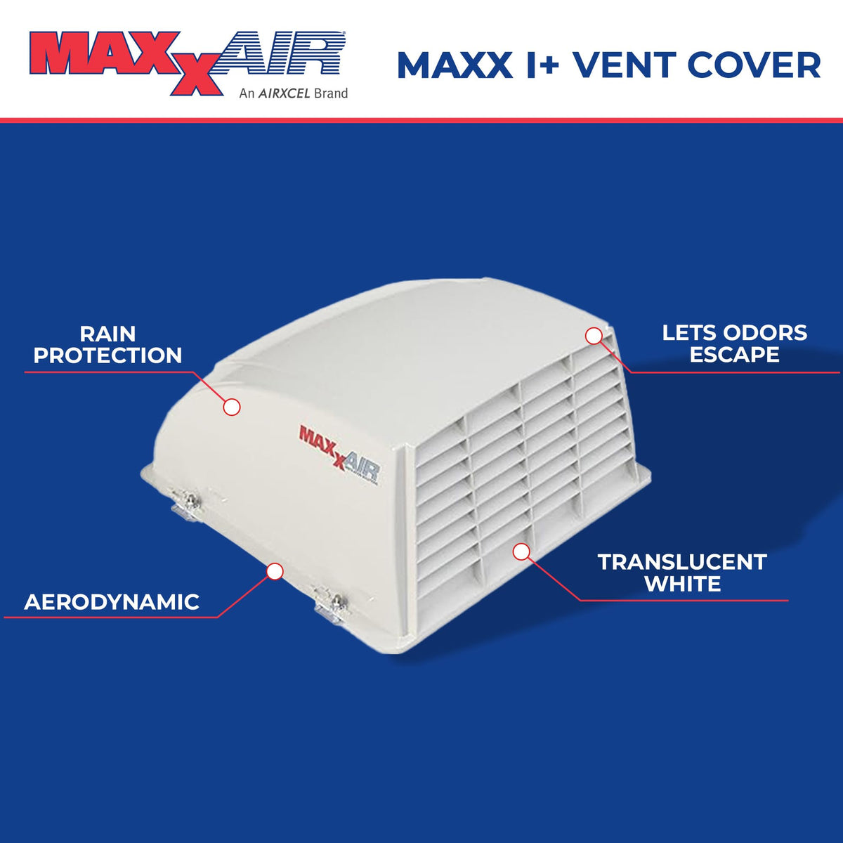 White RV Roof Vent Cover C5570