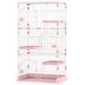 3/4-Tier Wire Cat Cage Playpen Kennel with Hammock H39864