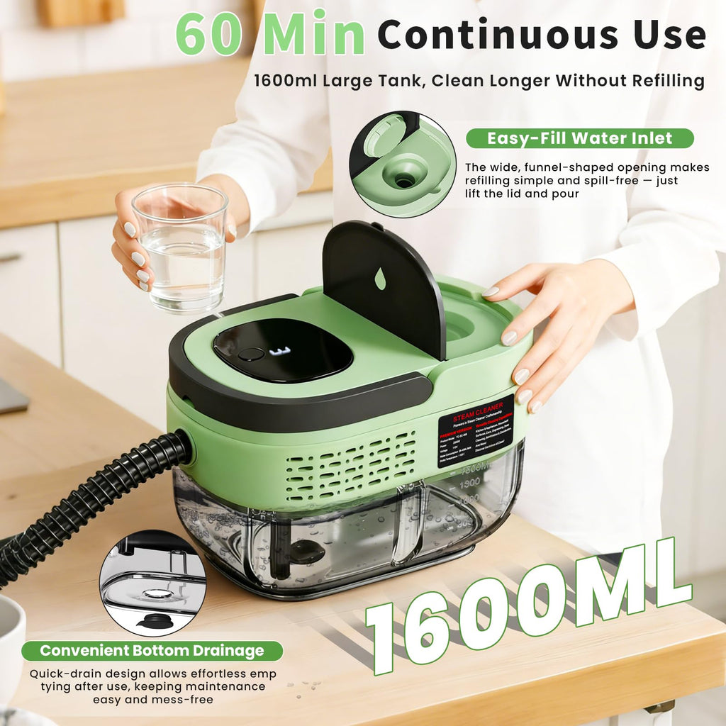 2500W Handheld Steam Cleaner, 3 Steam Levels, 1600Ml Tank Q798