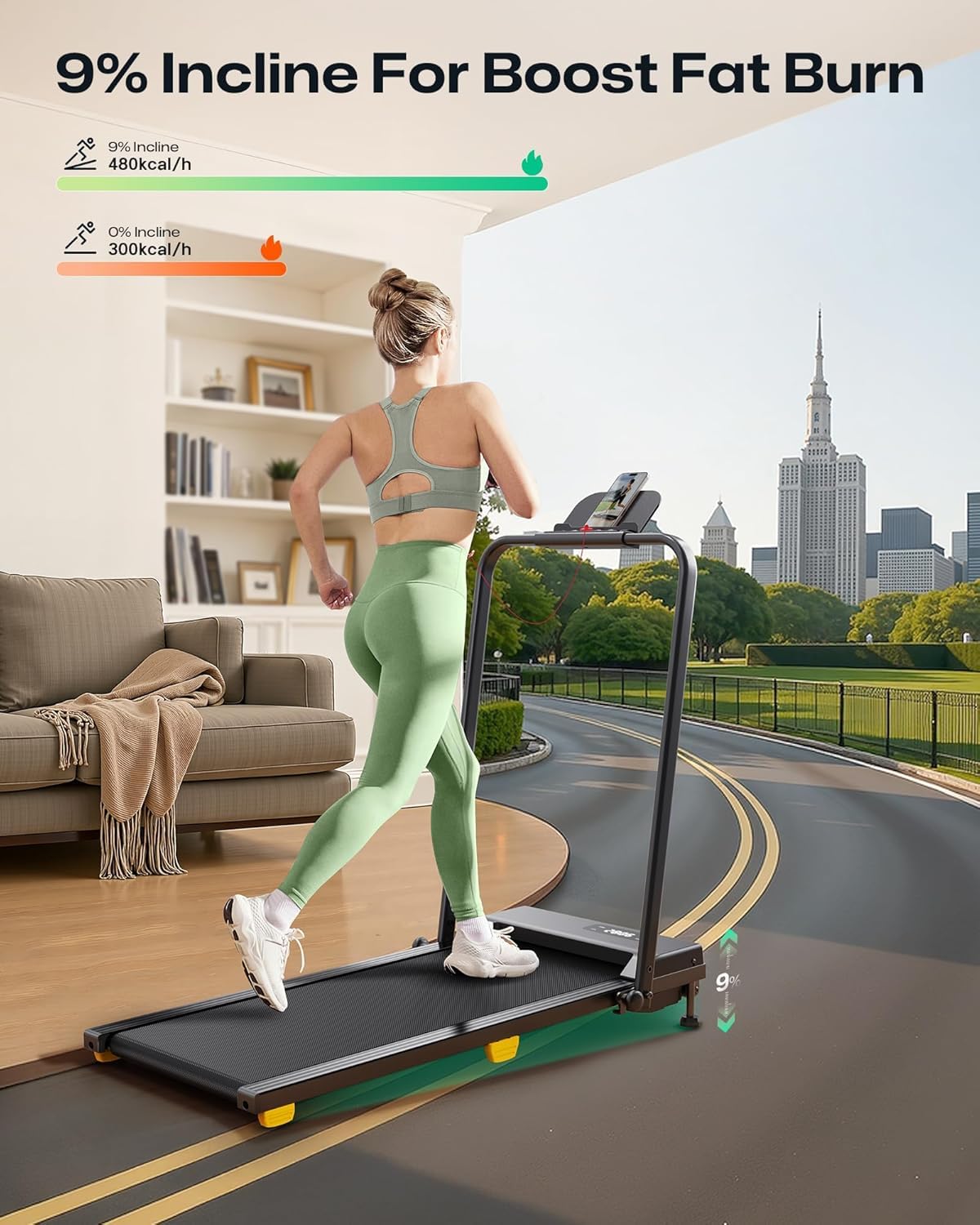 2.5HP Portable Walking Treadmill with Incline H237948
