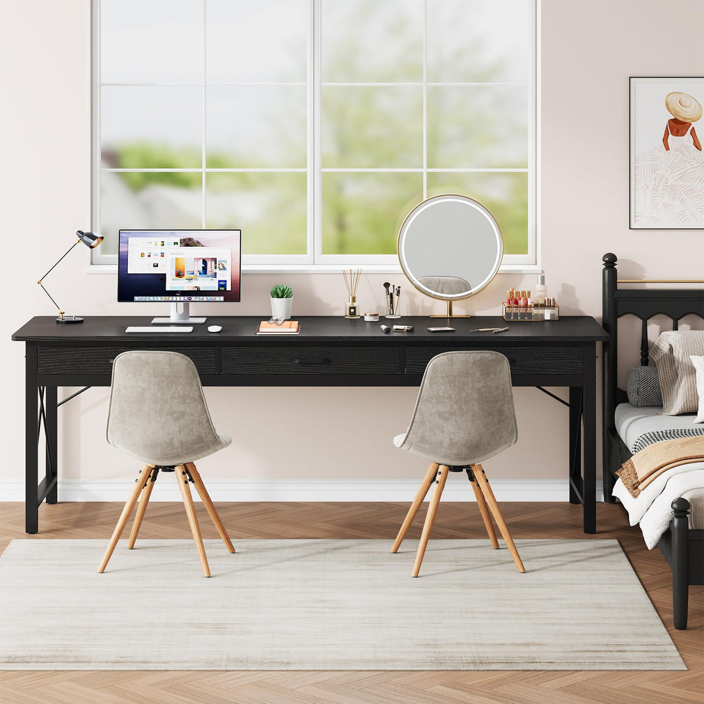 78.7 inch Black Computer Desk with 3 Drawers Z448