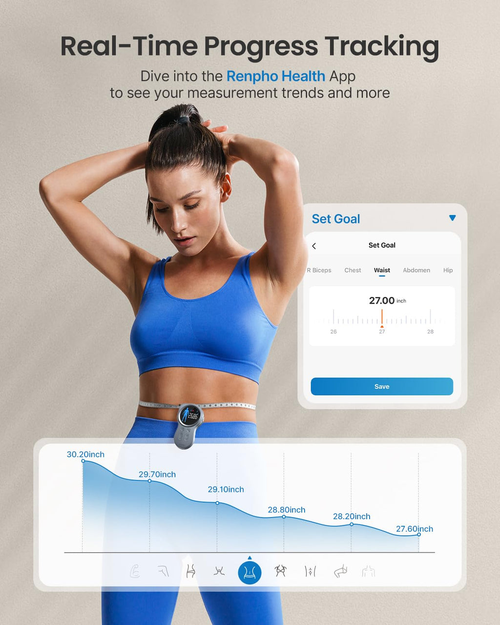 Smart Tape with Large Display, Scale with BMI A9738