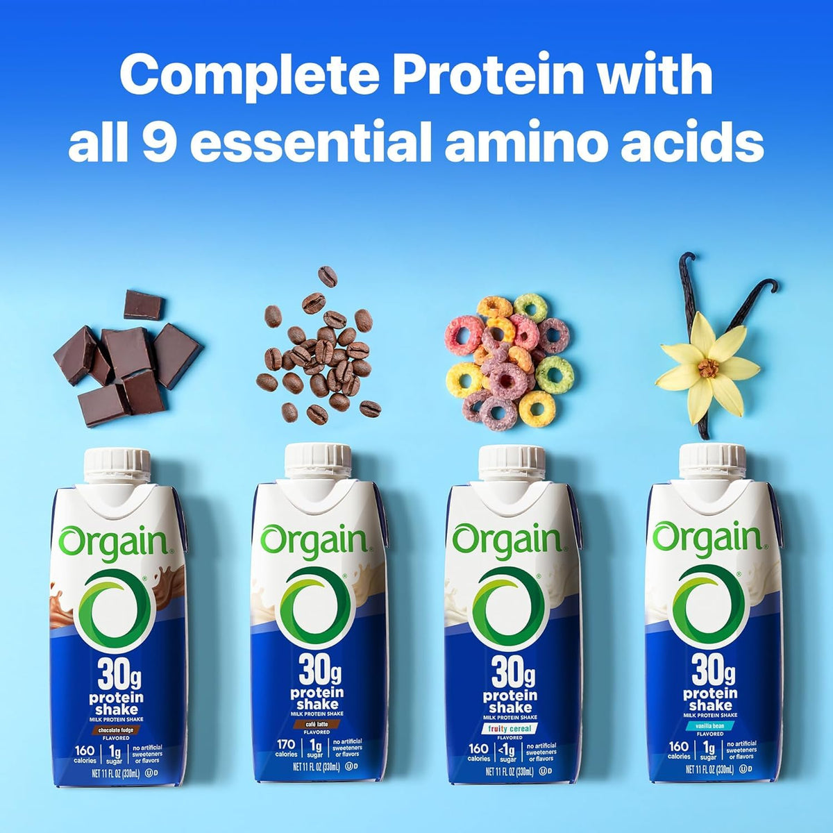 30g High Protein Shake Chocolate Fudge & Vanilla Bean 11 Fl Oz 2 Pack of 12 K231928