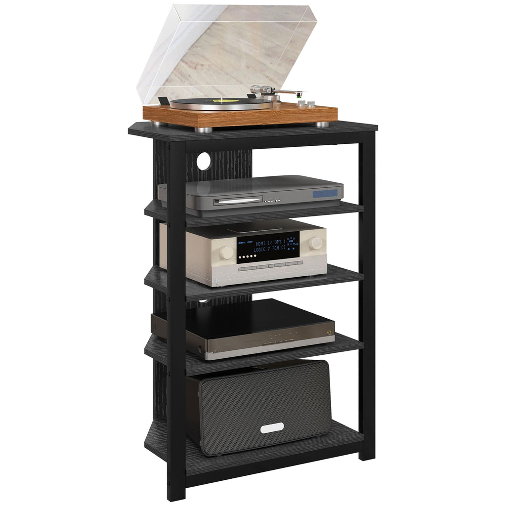 Black 4-Tier Media Stand H4271