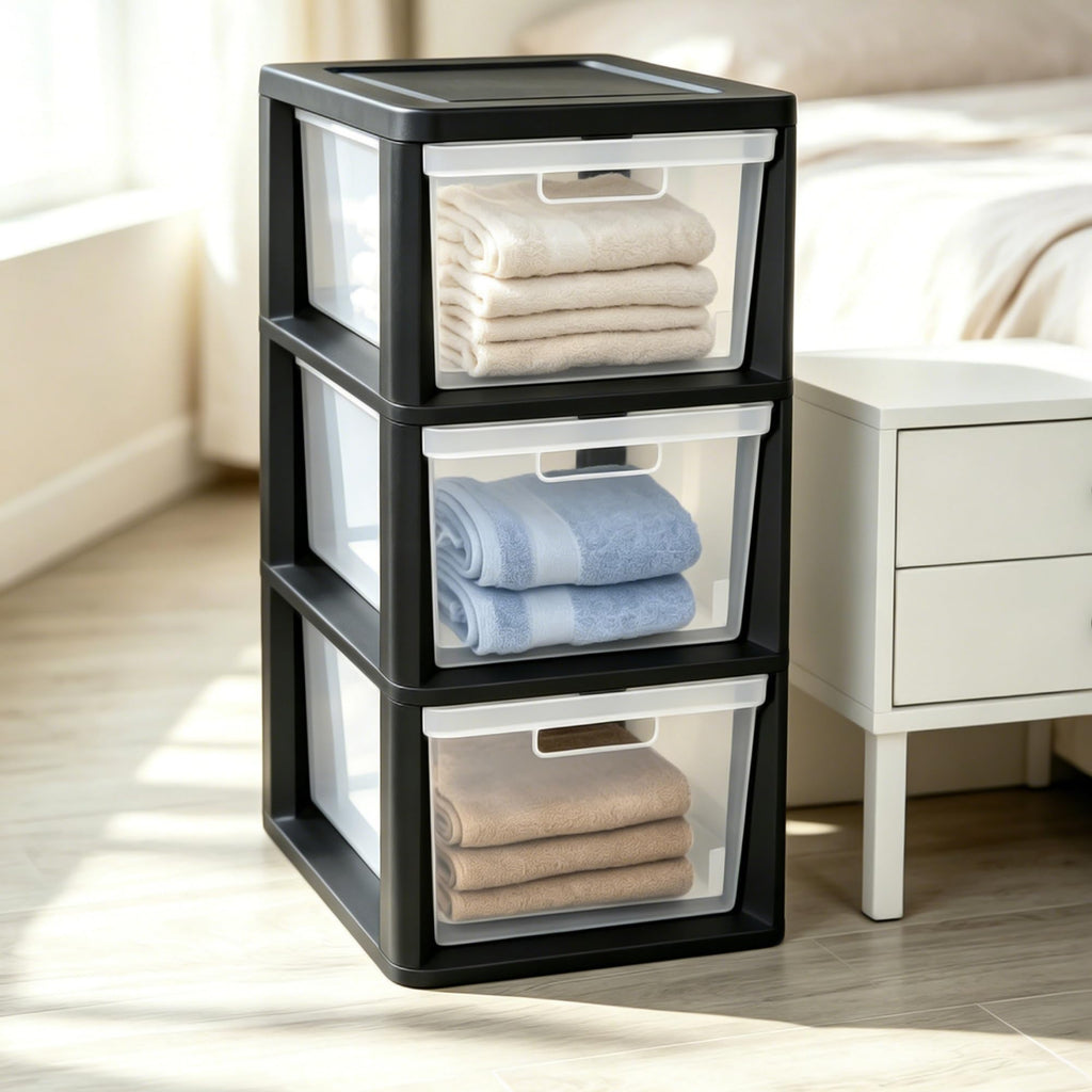 3-Drawer Plastic Storage Organizer Tower G985