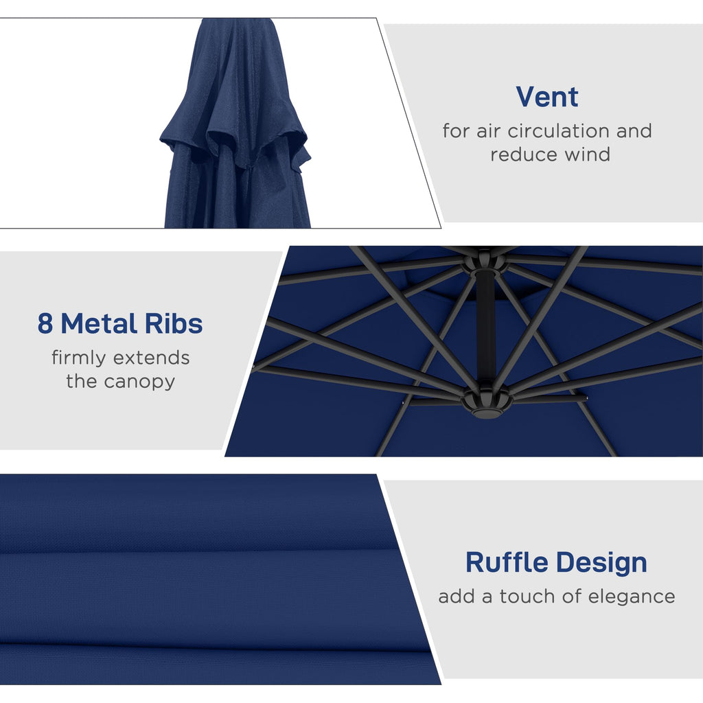 10' Cantilever Tilt Offset Patio Umbrella H293
