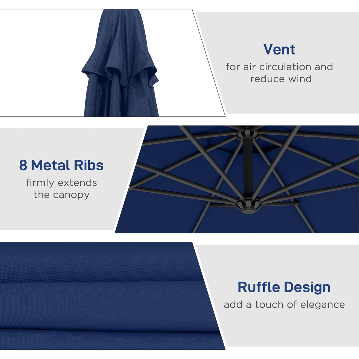 10' Cantilever Tilt Offset Patio Umbrella H293