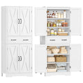 White Storage Cabinet with 2 Adjustable Shelves and Drawer U18239