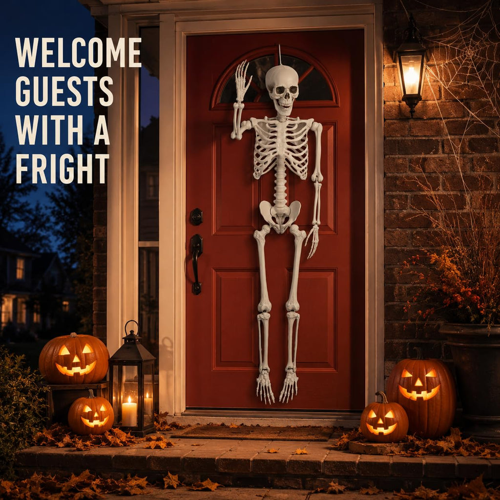 5.4ft/165cm White Posable Life Size Skeleton D91087