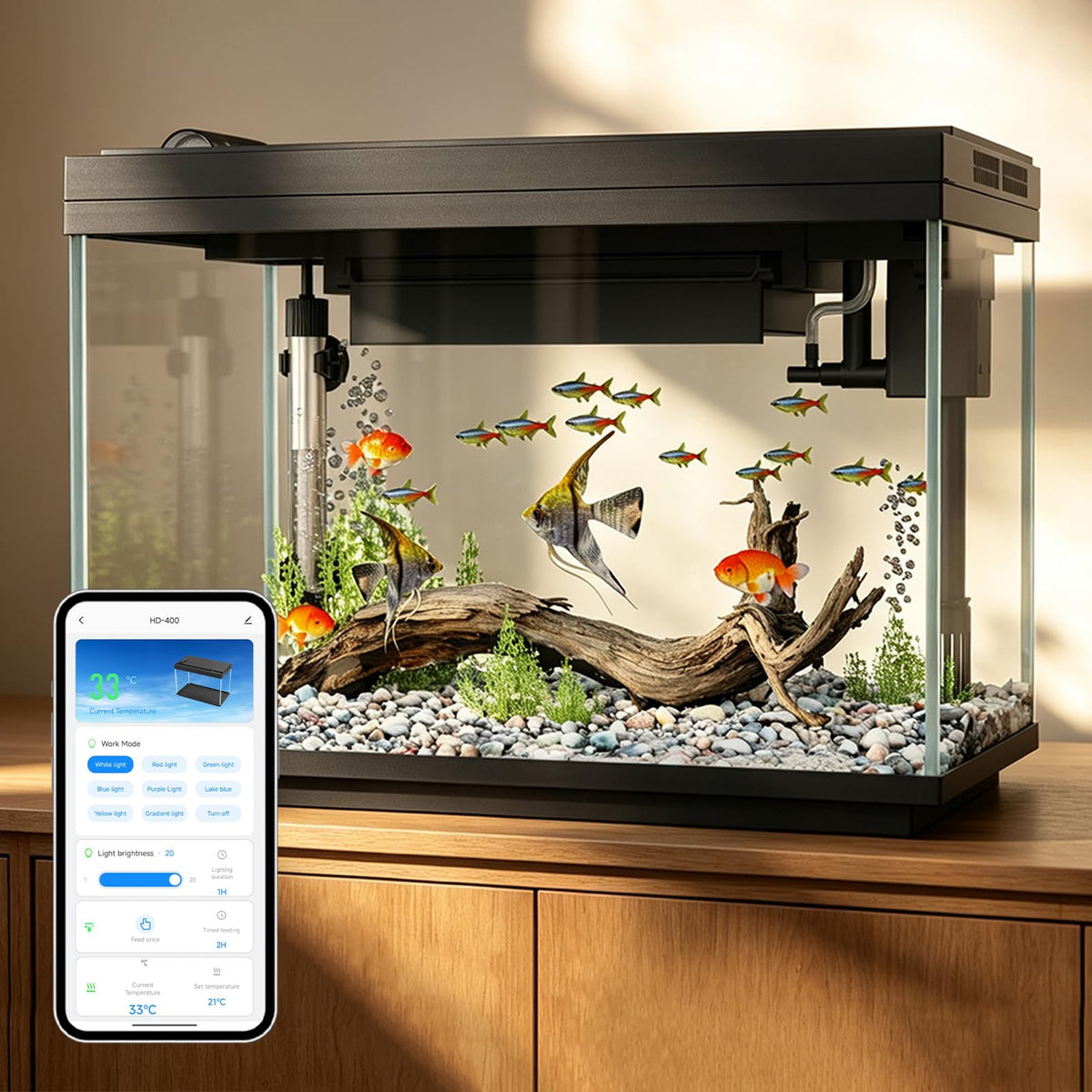 5.8 Gallon App-Controlled Self-Cleaning Fish Tank Z1393
