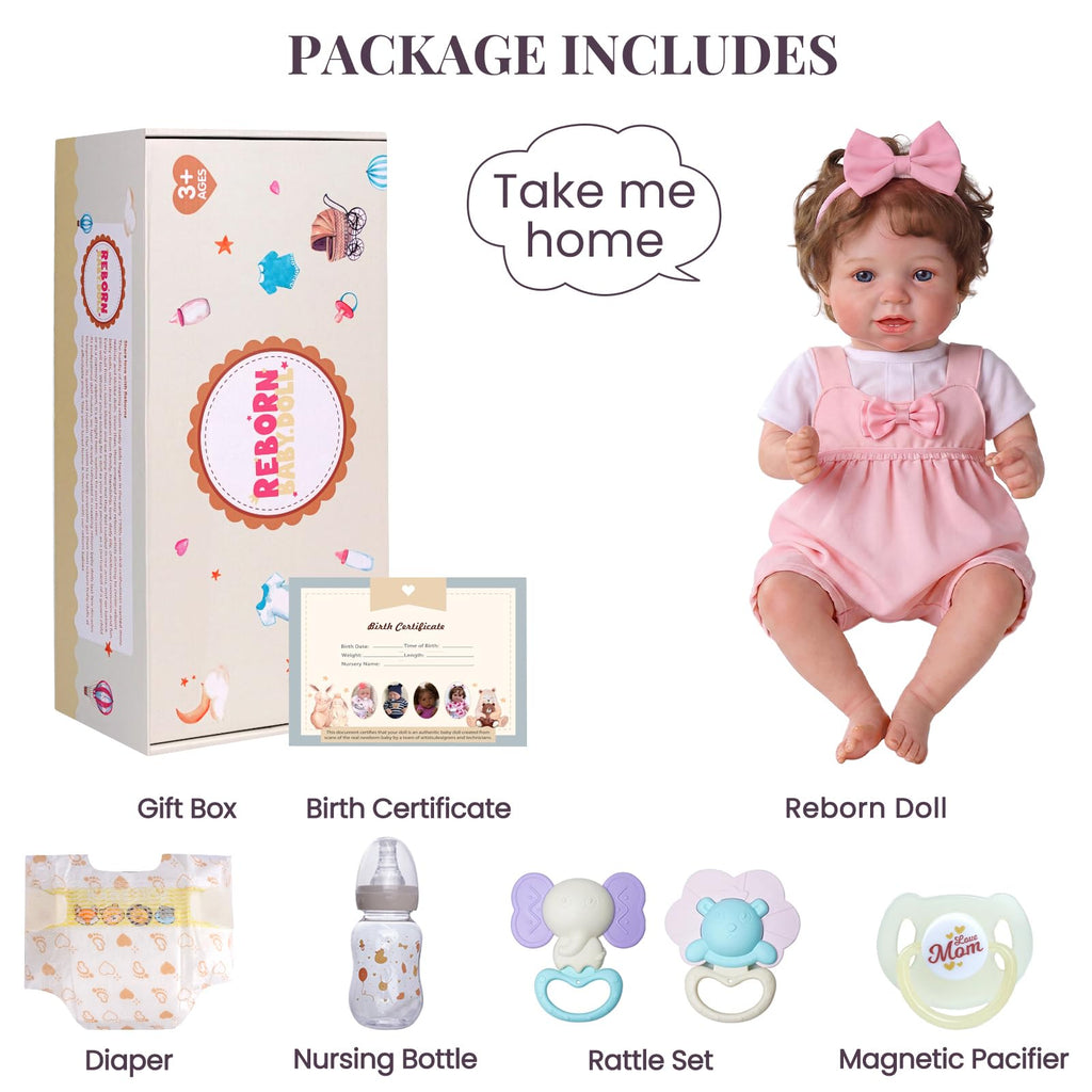 20 Inch Reborn Baby Dolls Girl with Rooted Hair N9542