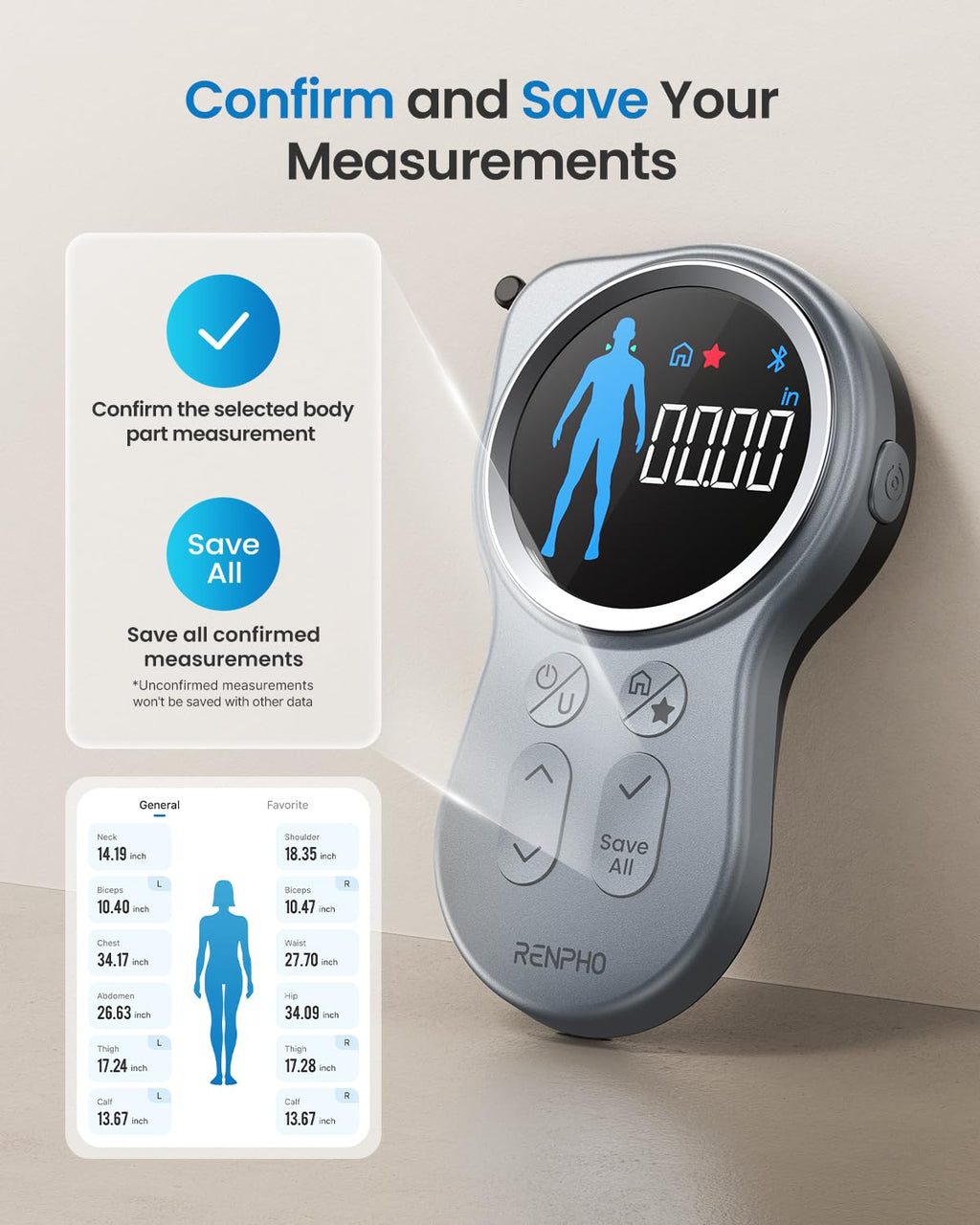 Smart Tape with Large Display, Scale with BMI A9738