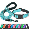 Reflective Padded Dog Collar with Neoprene, Medium, Turquoise O1556