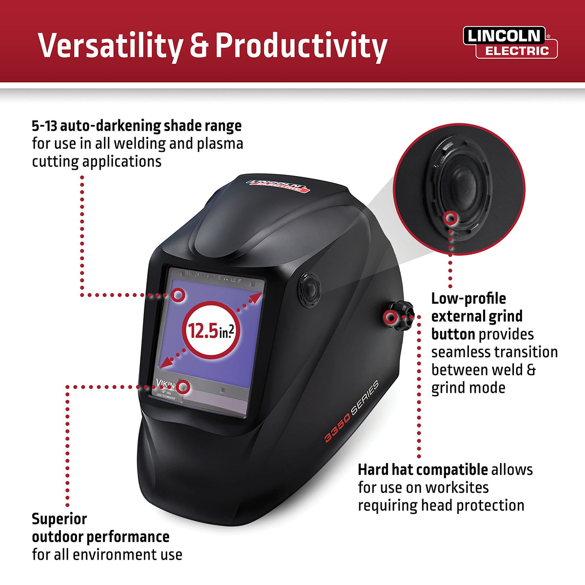 Auto Darkening Welding Helmet with 4C Lens Technology Matte Black R4456