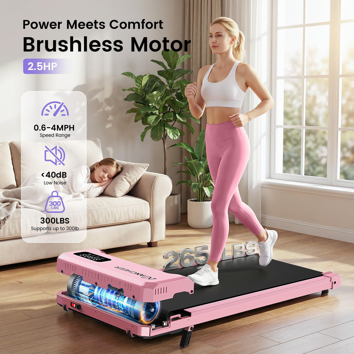 Under Desk Treadmill with Vibration Plate & Incline D56565