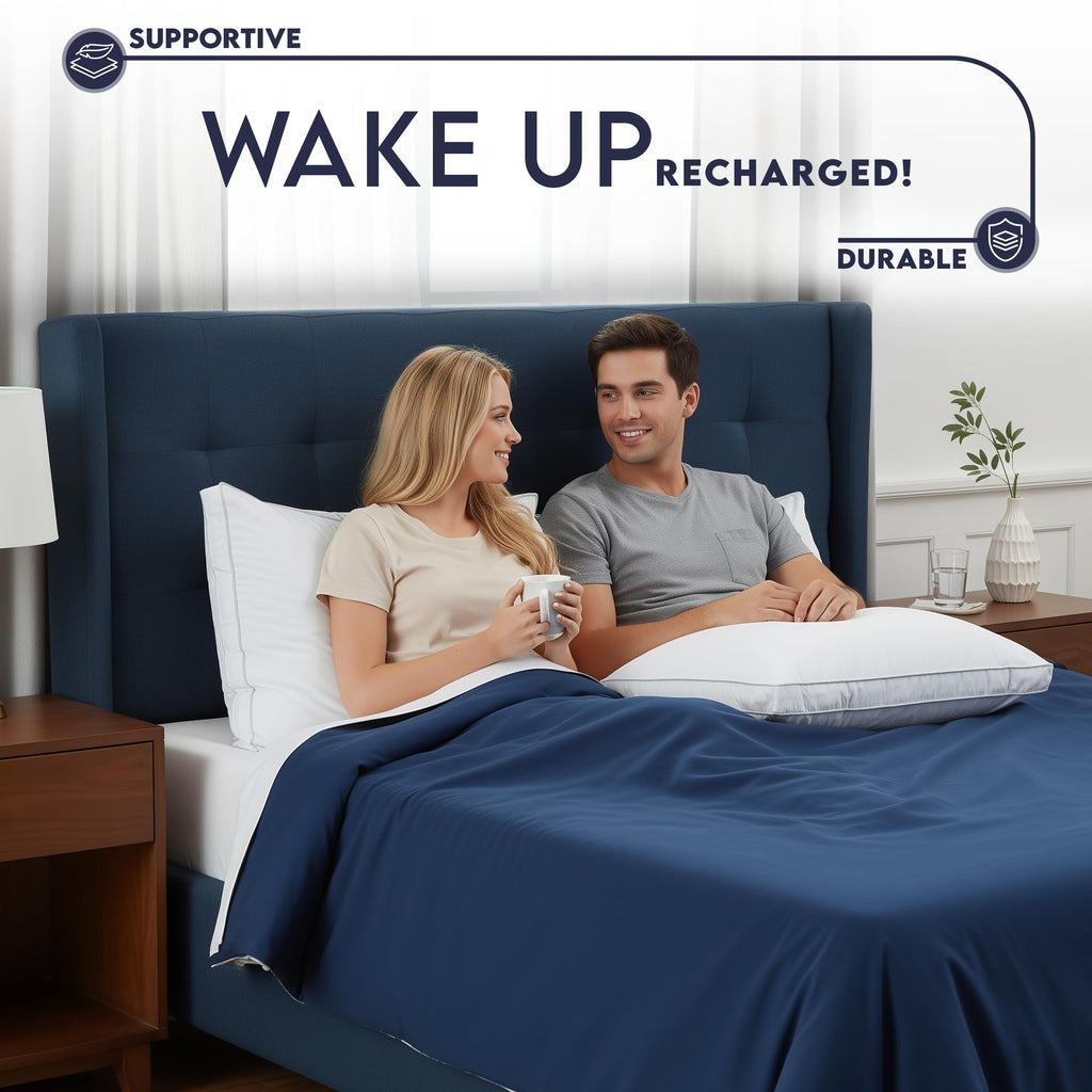 White Queen Size Set of 2 Bed Pillow S625