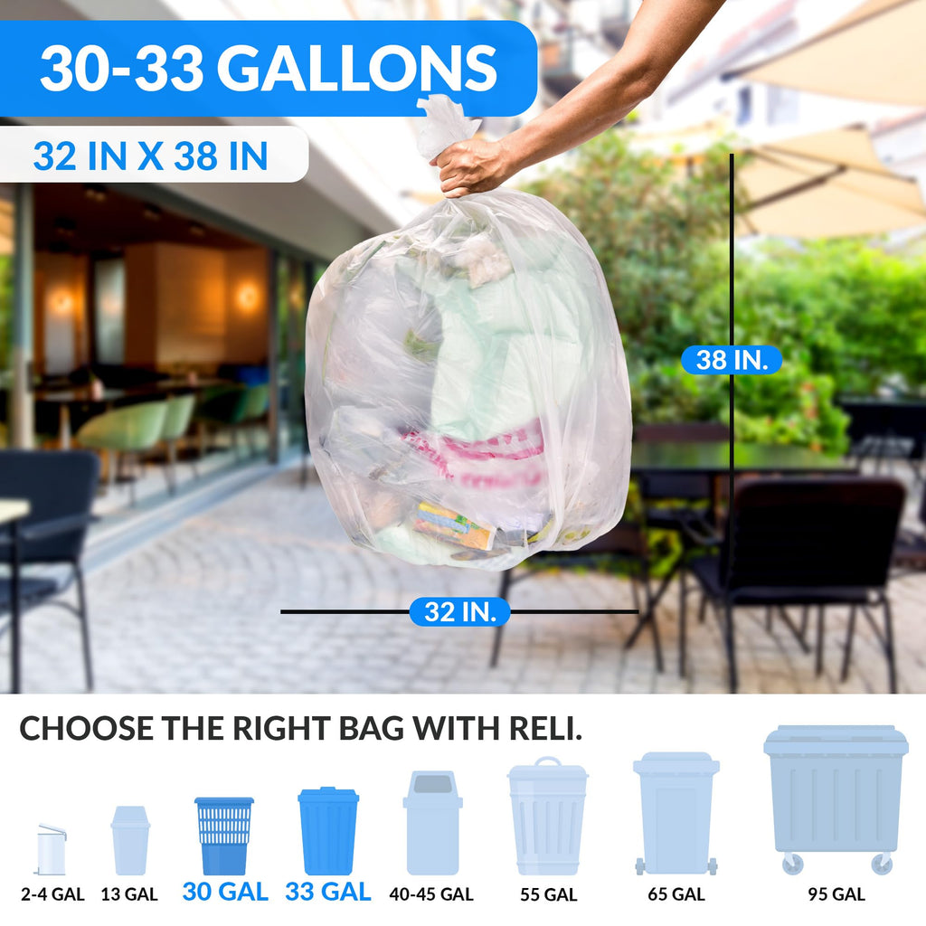 30-33 Gallon Heavy Duty Trash Bags D18030