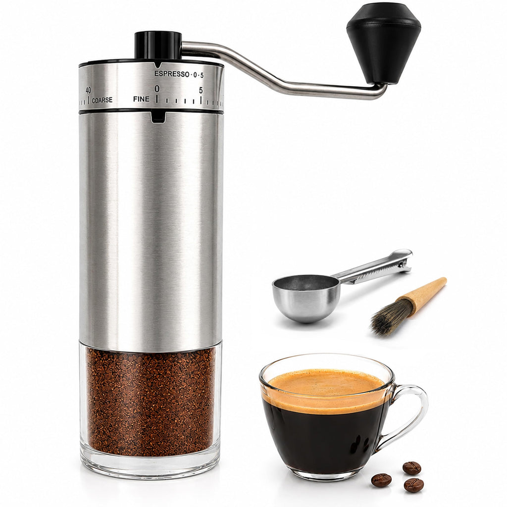 Manual Coffee Grinder with 40 Adjustable Settings, Ceramic Conical Burr, 30g Capacity V51636