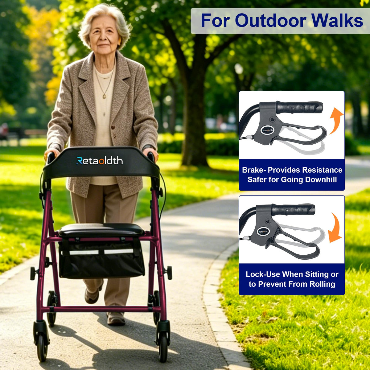 Foldable Rollator Walker with Seat U540973