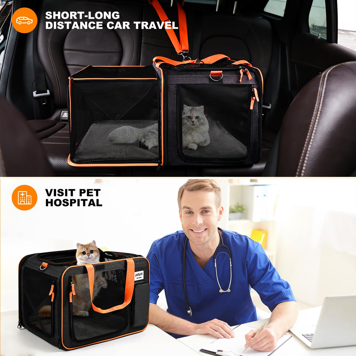 Expandable Large Cat Carrier I58424