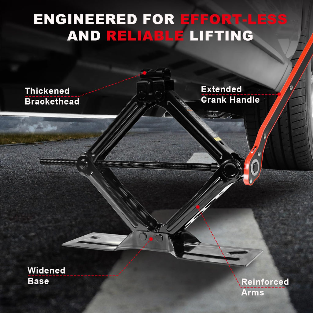 2 Ton Scissor Car Jack with Lug Wrench W81709