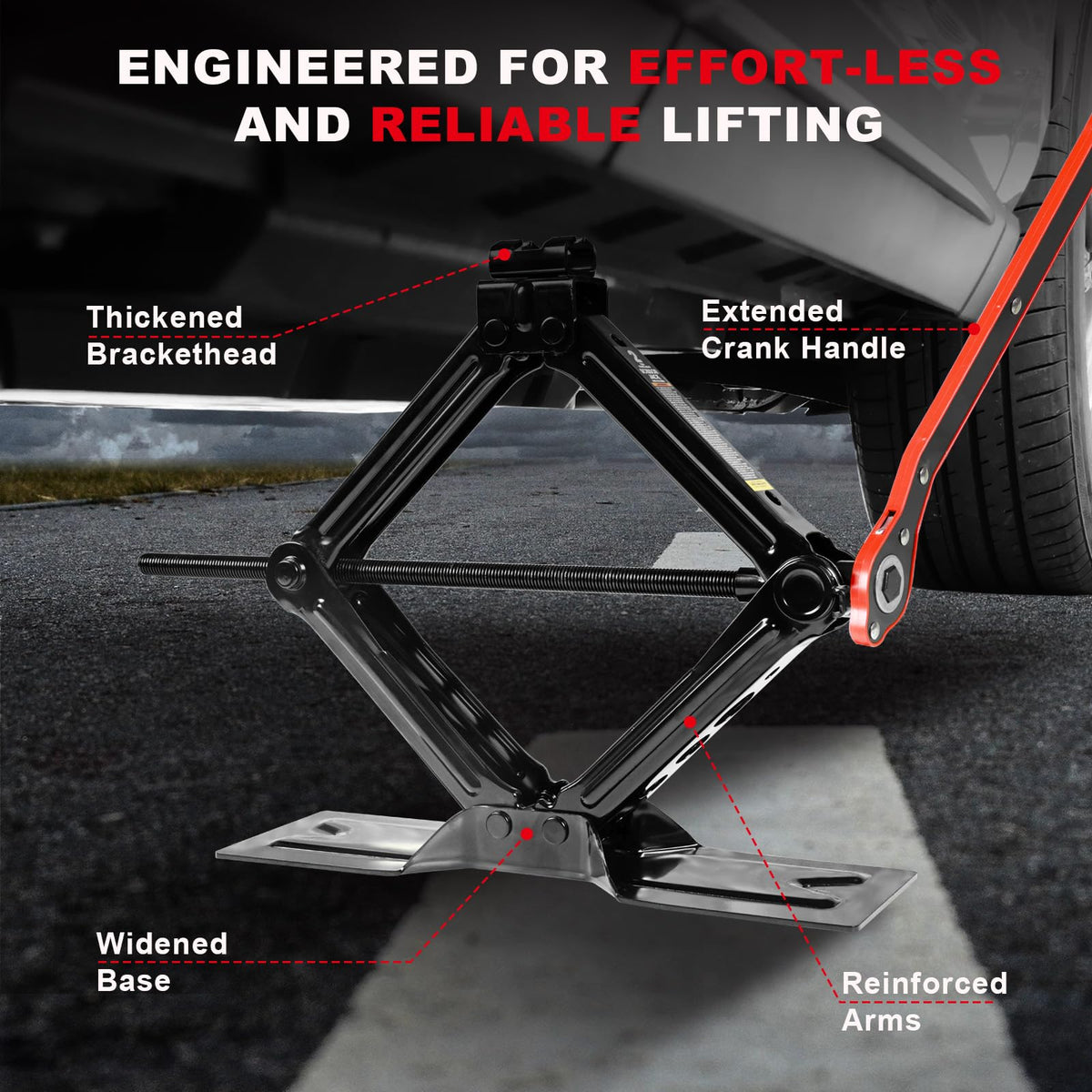 2 Ton Scissor Car Jack with Lug Wrench W81709