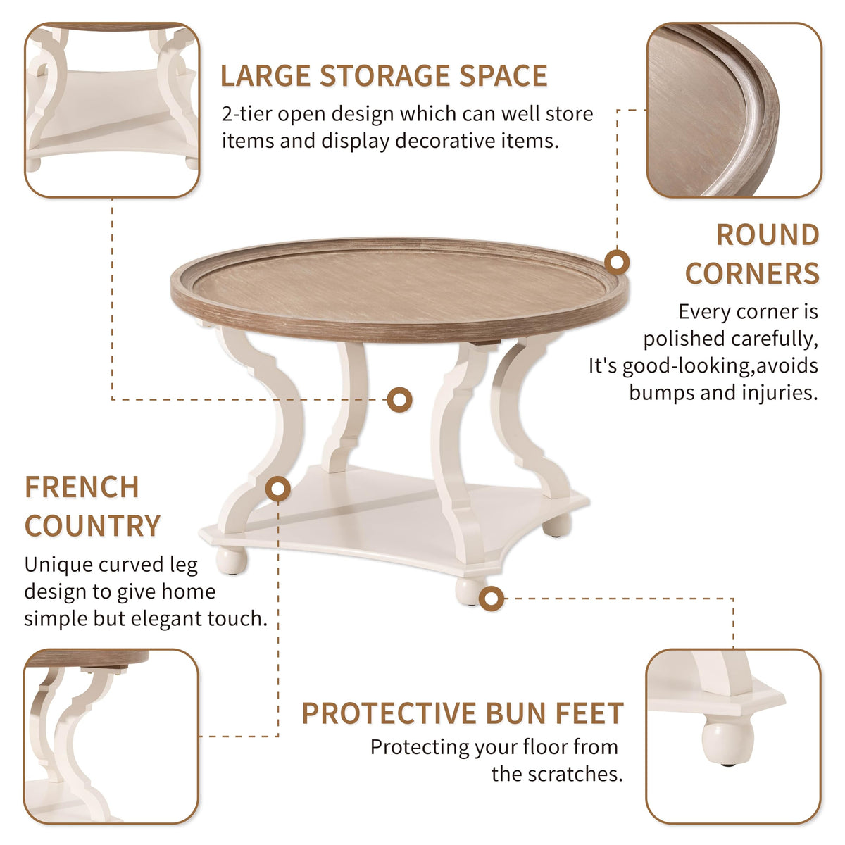Round Wood Coffee Table U95100