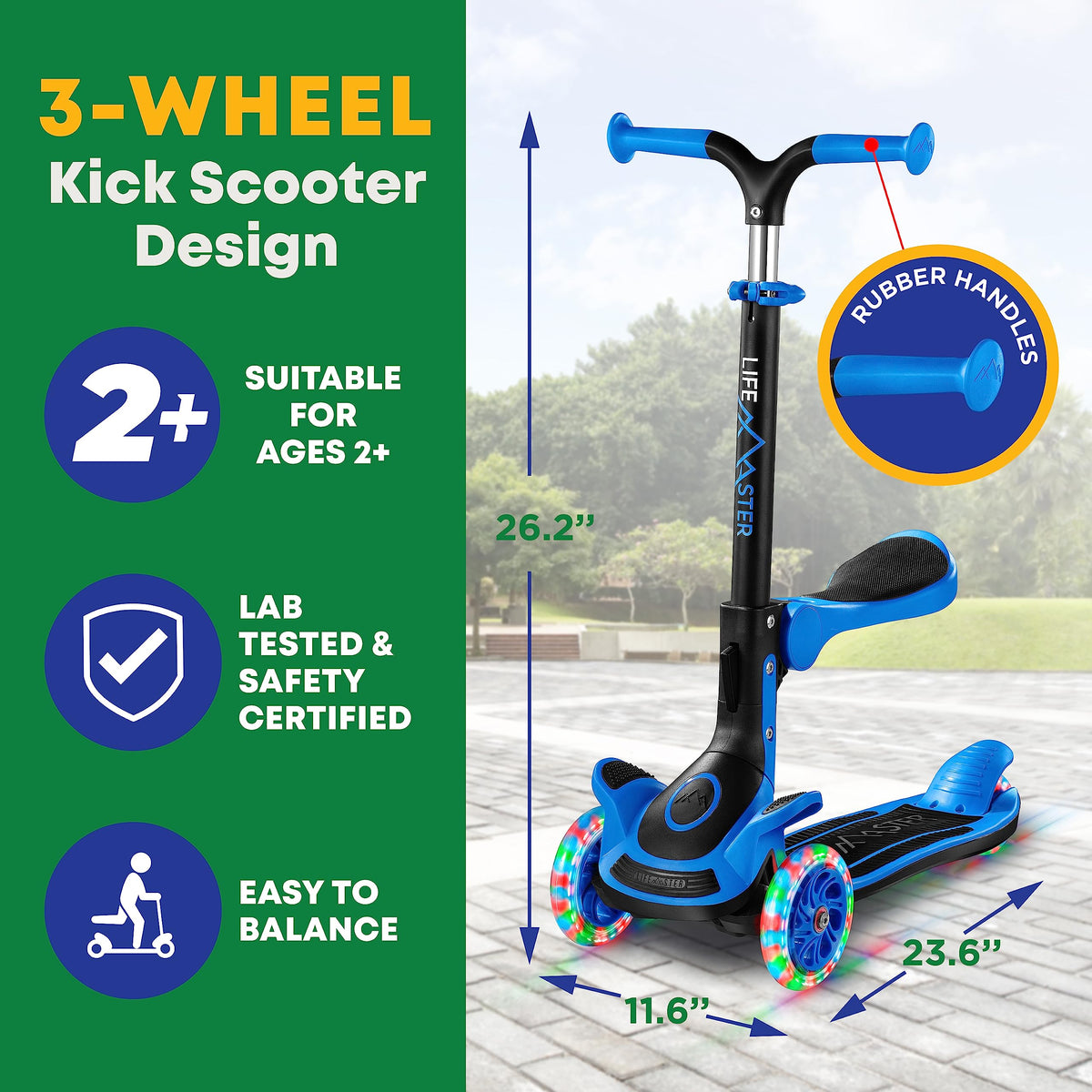 3 Wheel Foldable Kids Scooter with LED Wheels T665
