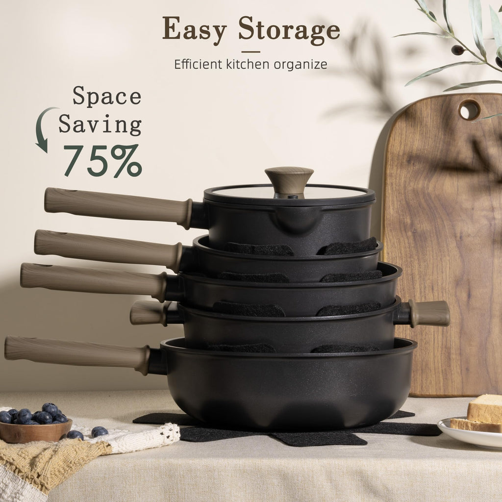 19 Pcs Non Stick Black Titanium Cookware Set A510105