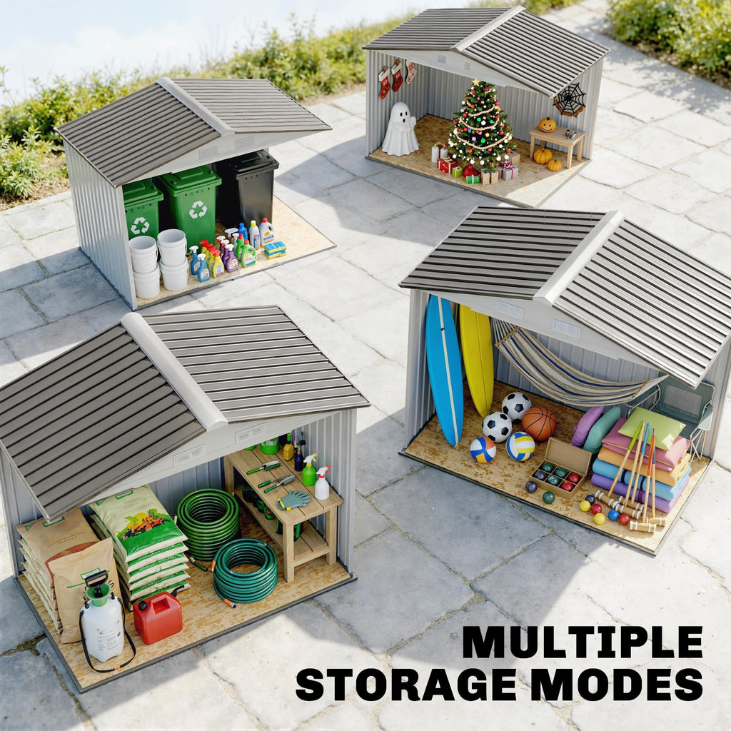 7' x 4' Metal Outdoor Storage Shed P375919