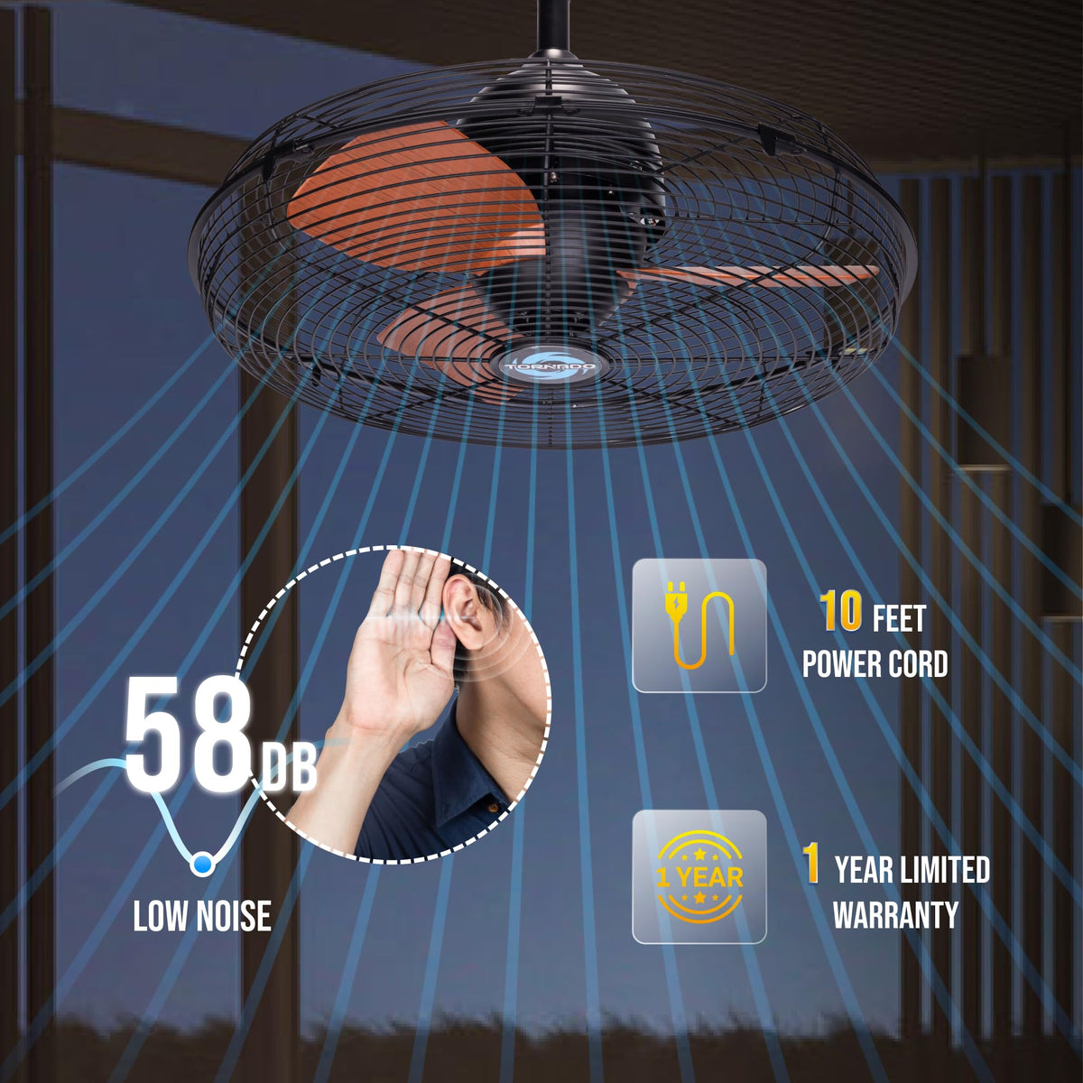 20-Inch Outdoor Ceiling Fan with Remote Control C80183