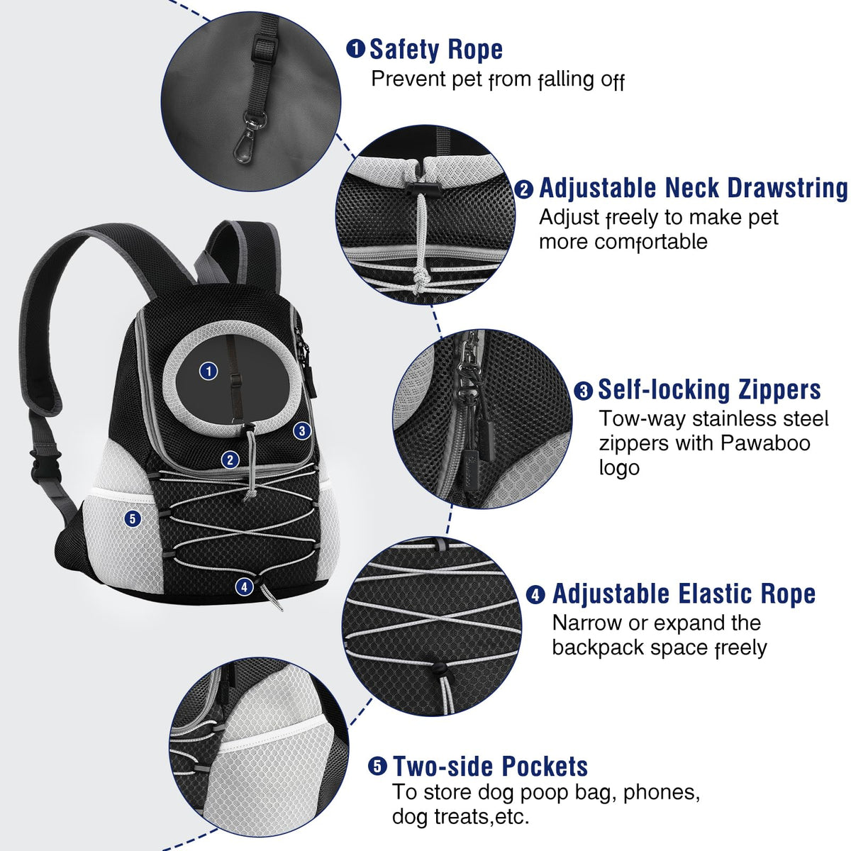 Ventilated Mesh Pet Front Carrier Backpack L626