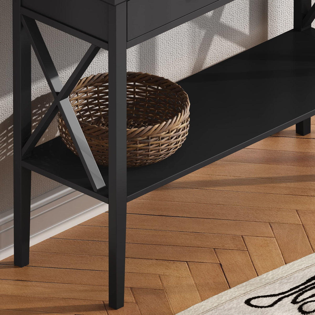 39" Entryway Table with Drawers and Storage Shelf W115