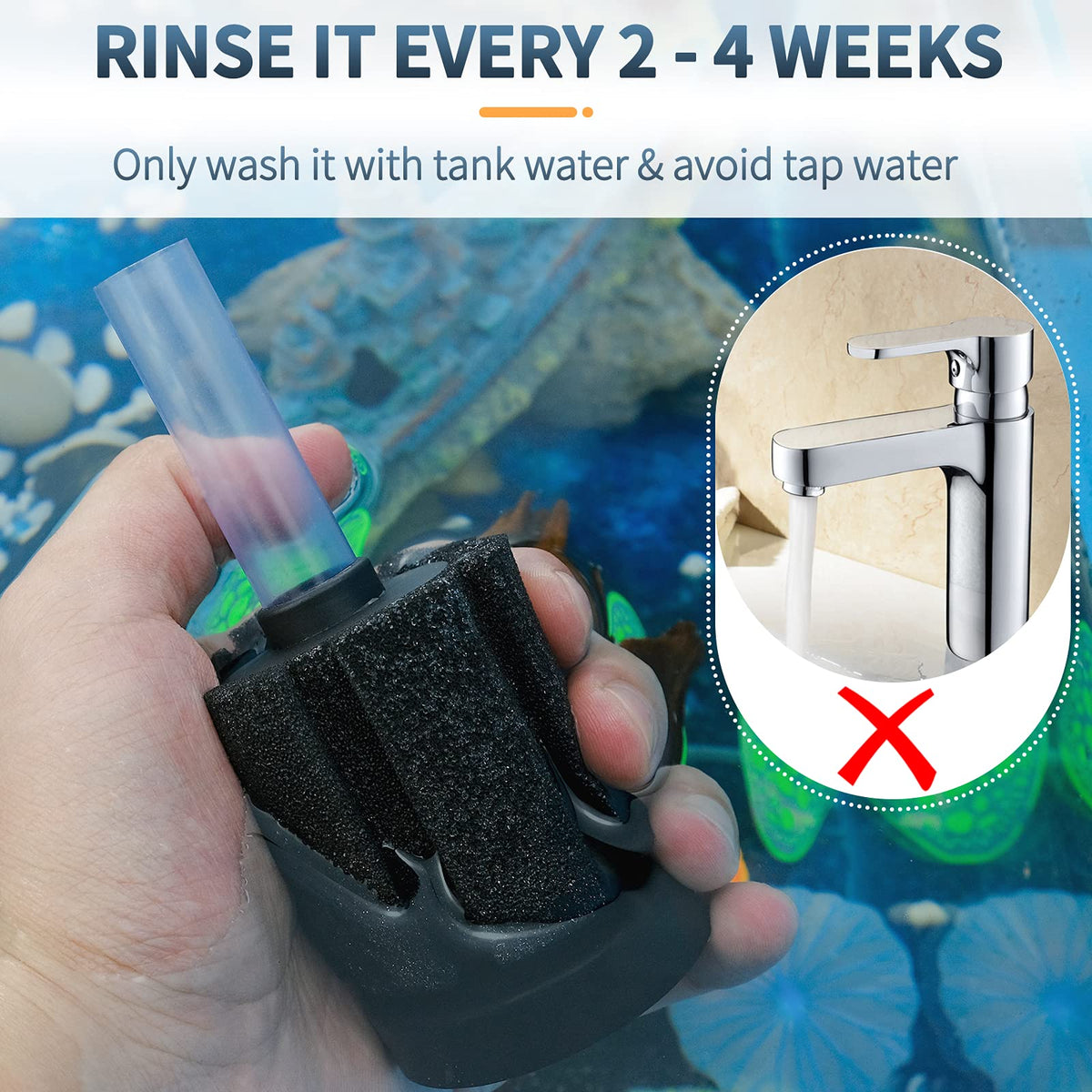 3 Pack Aquarium Sponge Filter up to 10 Gallon B938479