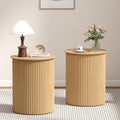 Small Round Wood Side Table Set of 2 O299583