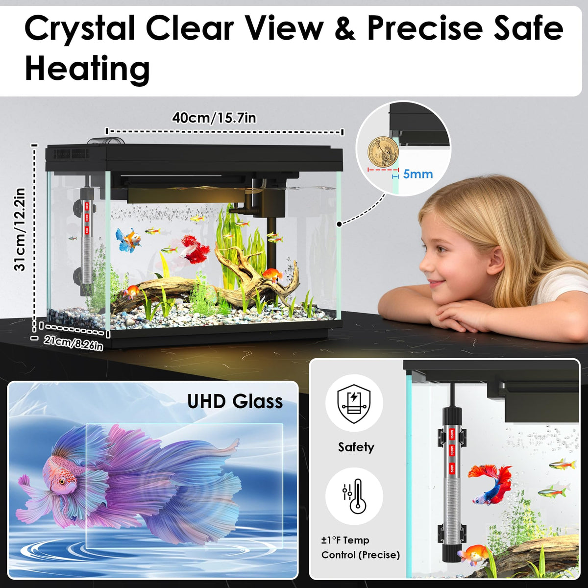 5.8 Gallon App-Controlled Self-Cleaning Fish Tank Z1393