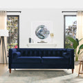 84" Navy Blue Velvet Tufted Sofa F8852