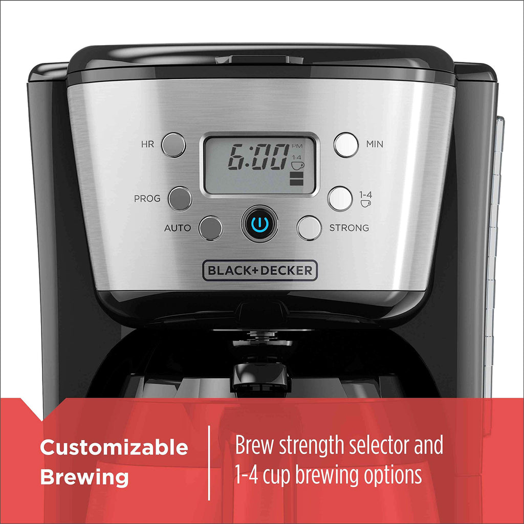 Black and Silver 12 Cup Programmable Thermal Coffee Maker B183650