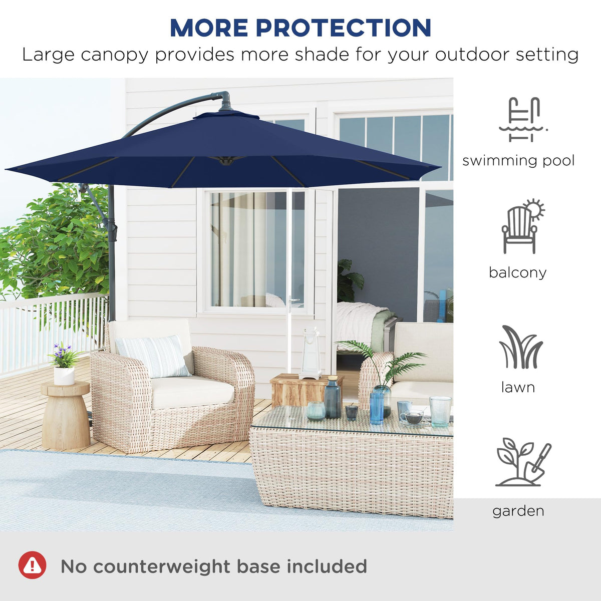 10' Cantilever Tilt Offset Patio Umbrella H293