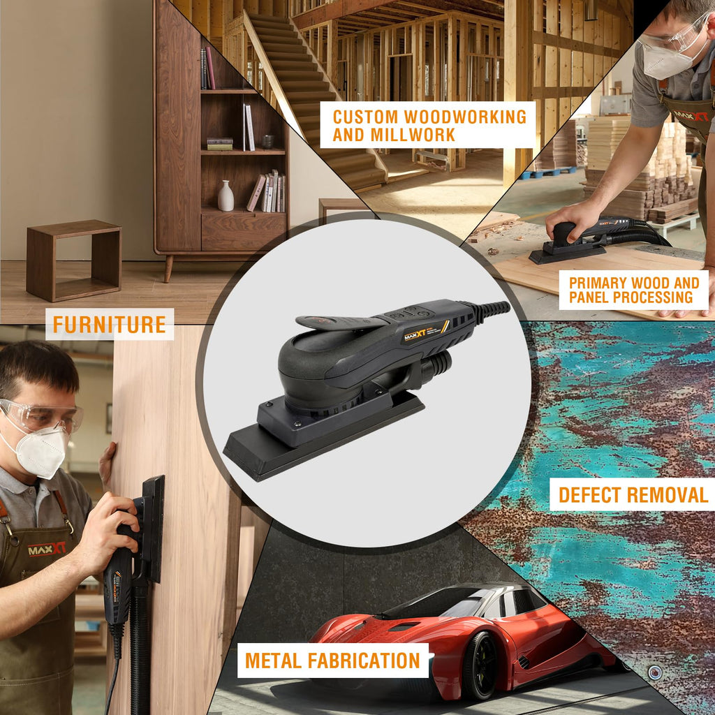 Brushless 3mm Orbital Sander 350W Variable Speed with 10 Sanding Paper V87439