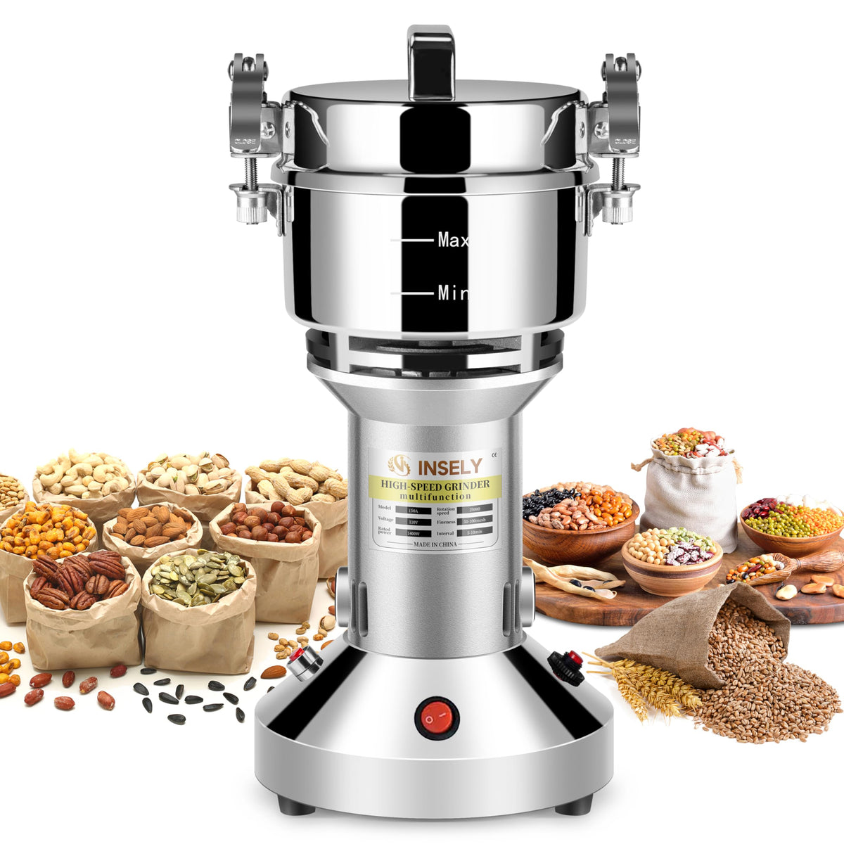 150g Electric Stainless Steel Grain Mill W485