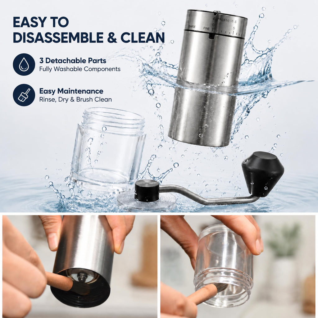 Manual Coffee Grinder with 40 Adjustable Settings, Ceramic Conical Burr, 30g Capacity V51636