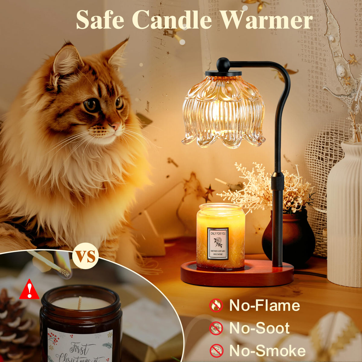 Candle Warmer Lamp with Timer & Stepless Dimming F675