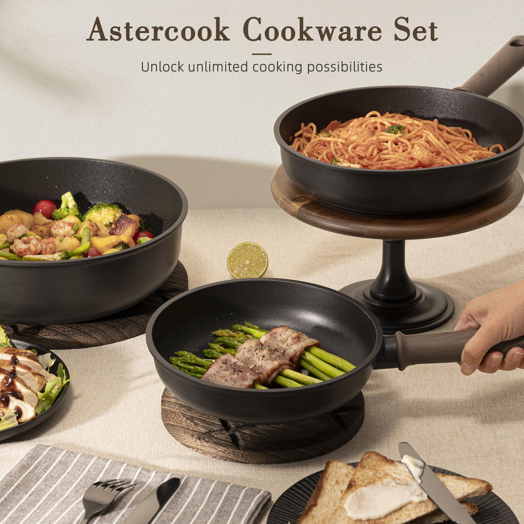 19 Pcs Non Stick Black Titanium Cookware Set A510105